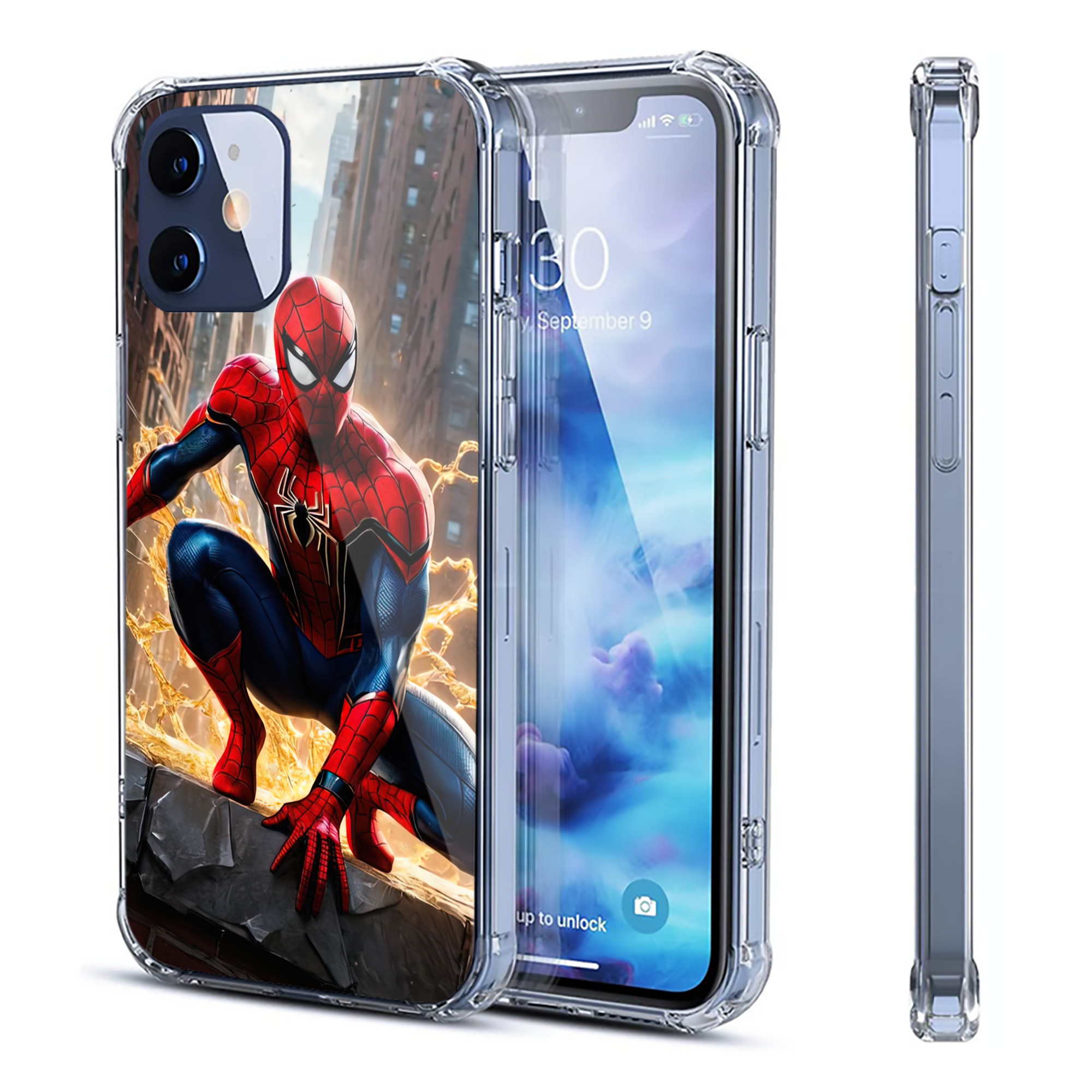 （画像用） Spider Man スパイダーマン 【iPhone 12シリーズ対応】透明スマホケース（クリアソフトケース）